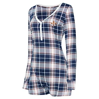 Women's Concepts Sport Navy Houston Astros Ashford Plaid V-Neck Knit Romper