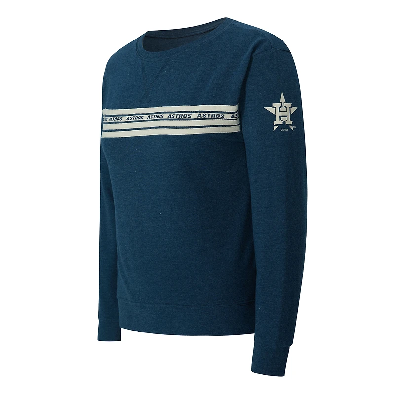 T-shirt à manches longues en molleton français bleu marine Houston Astros de la marque Concepts Sport pour femmes