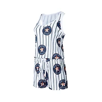 Concepts Sport - Combi-short en tricot à fines rayures Houston Astros Reel pour femme Blanc