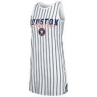 Women's Concepts Sport White Houston Astros Reel Pinstripe Knit Sleeveless Nightshirt