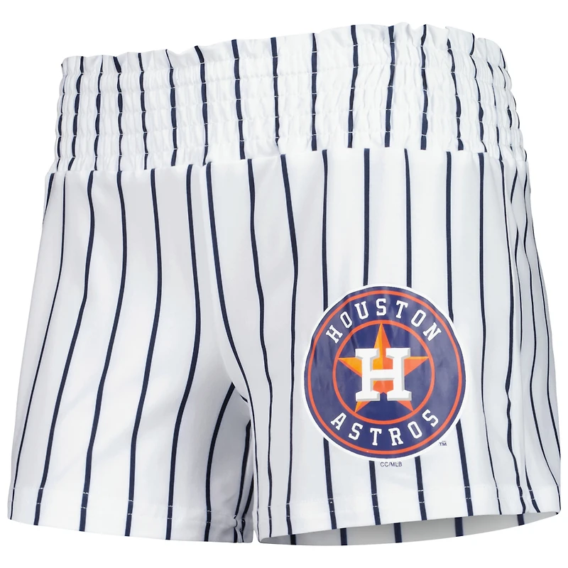 Women's Concepts Sport White Houston Astros Reel Pinstripe Sleep Shorts