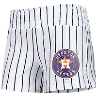 Women's Concepts Sport White Houston Astros Reel Pinstripe Sleep Shorts