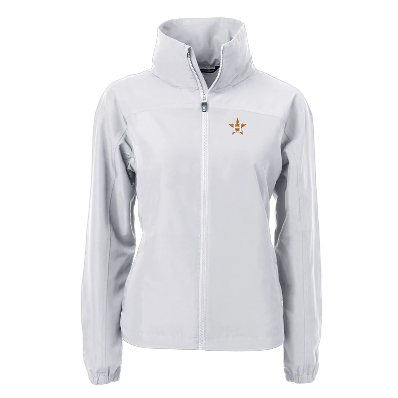 Women's Cutter & Buck Gray Houston Astros Charter Eco Recycled Full-Zip Jacket