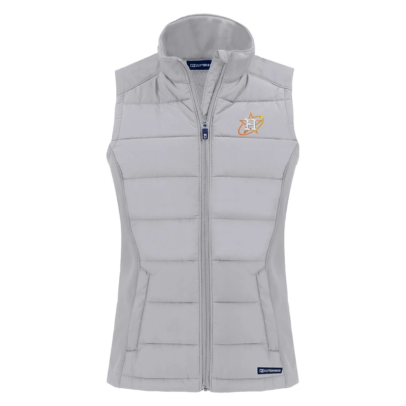 Women's Cutter & Buck  Gray Houston Astros City Connect Evoke Hybrid Eco Softshell Recycled Full-Zip Vest