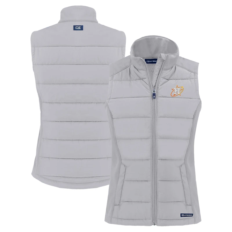 Women's Cutter & Buck Gray Houston Astros City Connect Evoke Hybrid Eco Softshell Recycled Full-Zip Vest