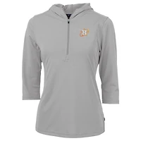 Women's Cutter & Buck Gray Houston Astros City Connect Virtue Eco Pique Recycled Half-Zip Pullover Hoodie