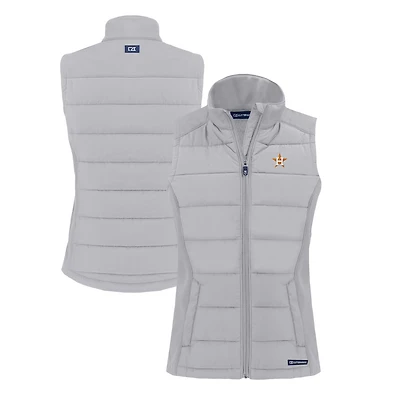 Women's Cutter & Buck Gray Houston Astros Evoke Hybrid Eco Softshell Recycled Full-Zip Vest