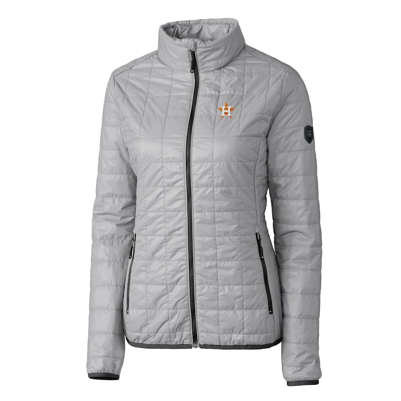 Women's Cutter & Buck Gray Houston Astros Rainier PrimaLoft Eco Full-Zip Puffer Jacket