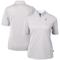 Women's Cutter & Buck  Gray Houston Astros Virtue Eco Pique Stripe Top