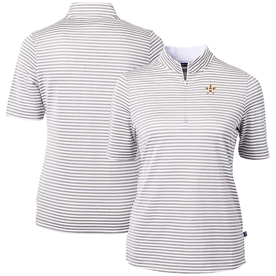 Women's Cutter & Buck  Gray Houston Astros Virtue Eco Pique Stripe Top