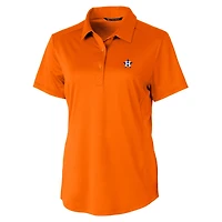 Women's Cutter & Buck Heather Orange Houston Astros Prospect Textured Stretch Polo