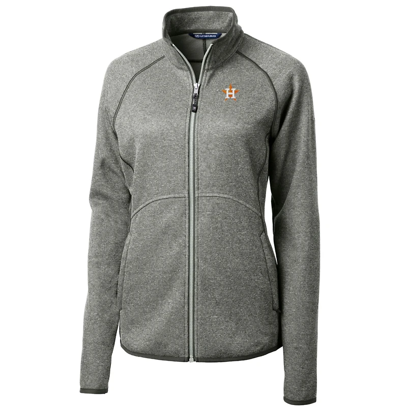 Veste en tricot à fermeture éclair intégrale pour femme, couleur bleu marine chiné, Cutter & Buck, des Astros de Houston