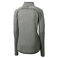 Women's Cutter & Buck Heathered Gray Houston Astros Mainsail Sweater-Knit Full-Zip Jacket