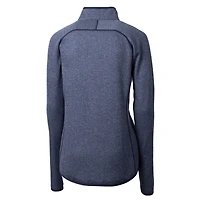 Women's Cutter & Buck Heathered Navy Houston Astros Mainsail Sweater-Knit Full-Zip Jacket