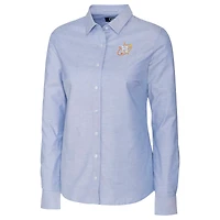 Chemise habillée en tissu Oxford extensible City Connect bleu clair pour femme, Cutter & Buck, Houston Astros