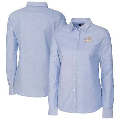 Chemise habillée en tissu Oxford extensible City Connect bleu clair pour femme, Cutter & Buck, Houston Astros