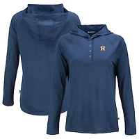 Women's Cutter & Buck Navy Houston Astros  Coastline Epic Comfort Eco Recycled Hoodie Raglan Long Sleeve T-Shirt