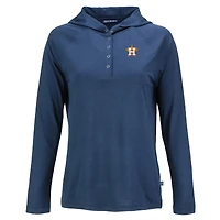 Women's Cutter & Buck Navy Houston Astros  Coastline Epic Comfort Eco Recycled Hoodie Raglan Long Sleeve T-Shirt