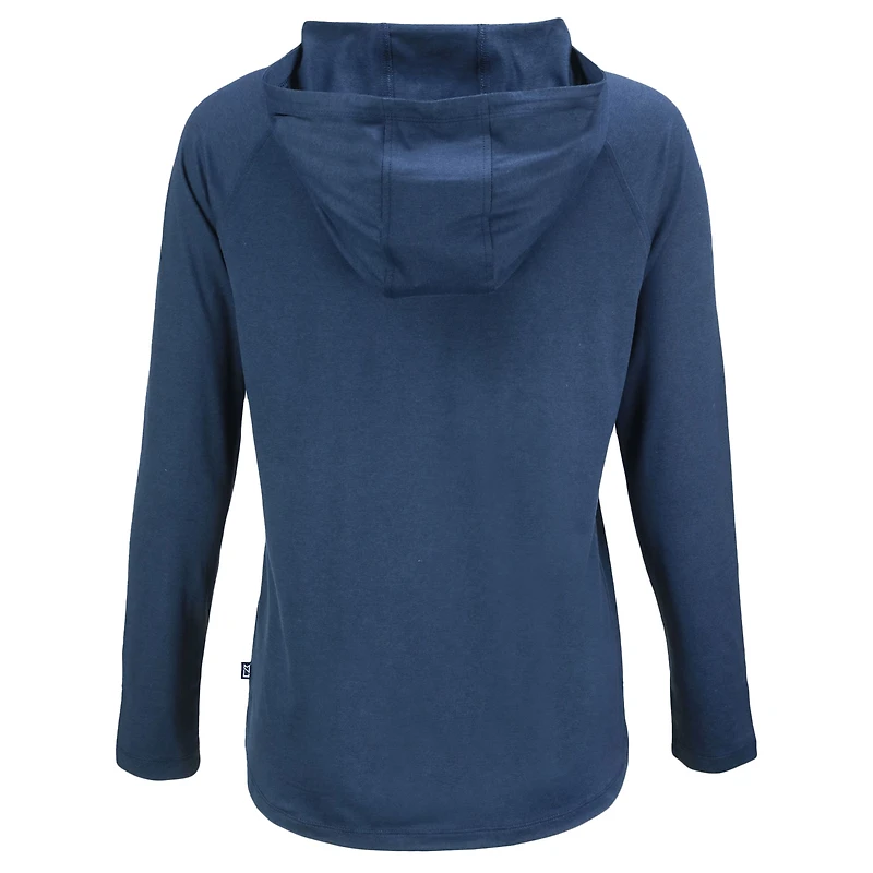 Women's Cutter & Buck Navy Houston Astros  Coastline Epic Comfort Eco Recycled Hoodie Raglan Long Sleeve T-Shirt