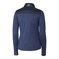 Women's Cutter & Buck  Navy Houston Astros DryTec Stealth Hybrid Quilted Full-Zip Windbreaker Jacket