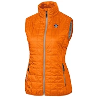 Women's Cutter & Buck Orange Houston Astros Rainier PrimaLoft Eco Full-Zip Puffer Vest