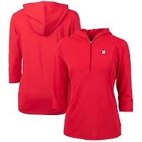 Women's Cutter & Buck Red Houston Astros Americana Logo DryTec Virtue Eco Pique Recycled Half-Zip Pullover Hoodie