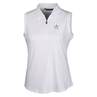Women's Cutter & Buck White Houston Astros Americana Logo DryTec Forge Stretch Sleeveless Polo