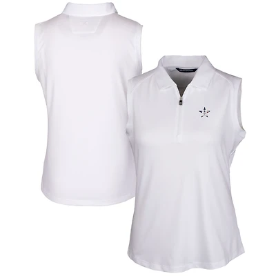 Women's Cutter & Buck White Houston Astros Americana Logo DryTec Forge Stretch Sleeveless Polo