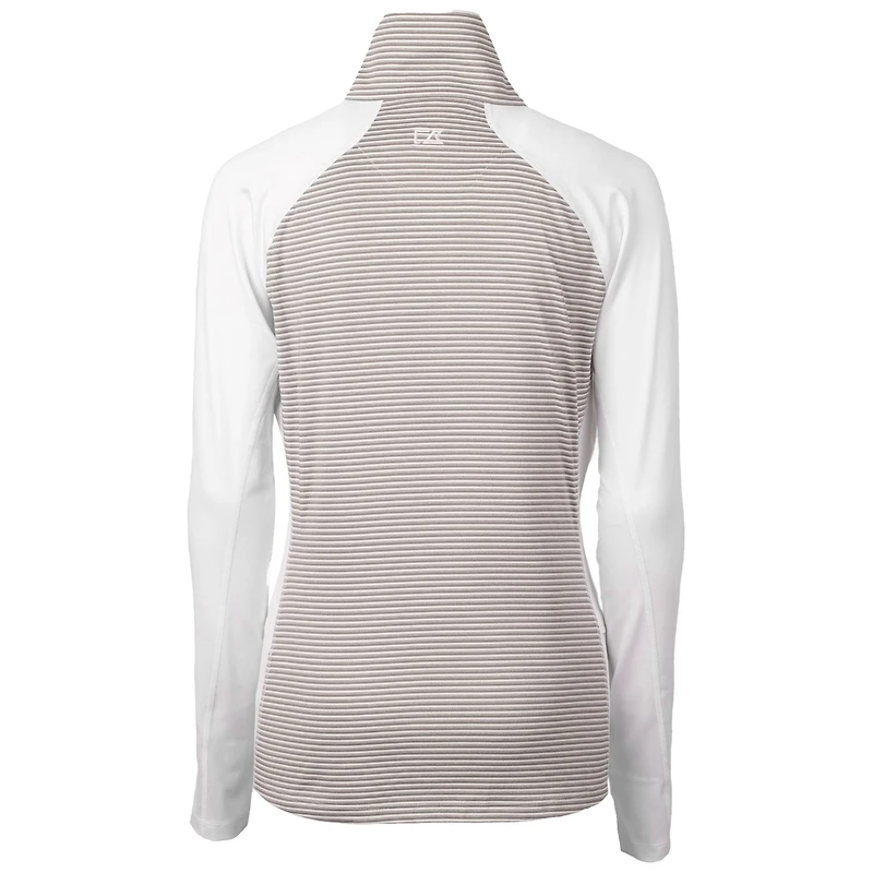 Women's Cutter & Buck  White Houston Astros City Connect Forge Tonal Stripe Stretch Half-Zip Pullover Top