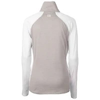 Women's Cutter & Buck  White Houston Astros City Connect Forge Tonal Stripe Stretch Half-Zip Pullover Top