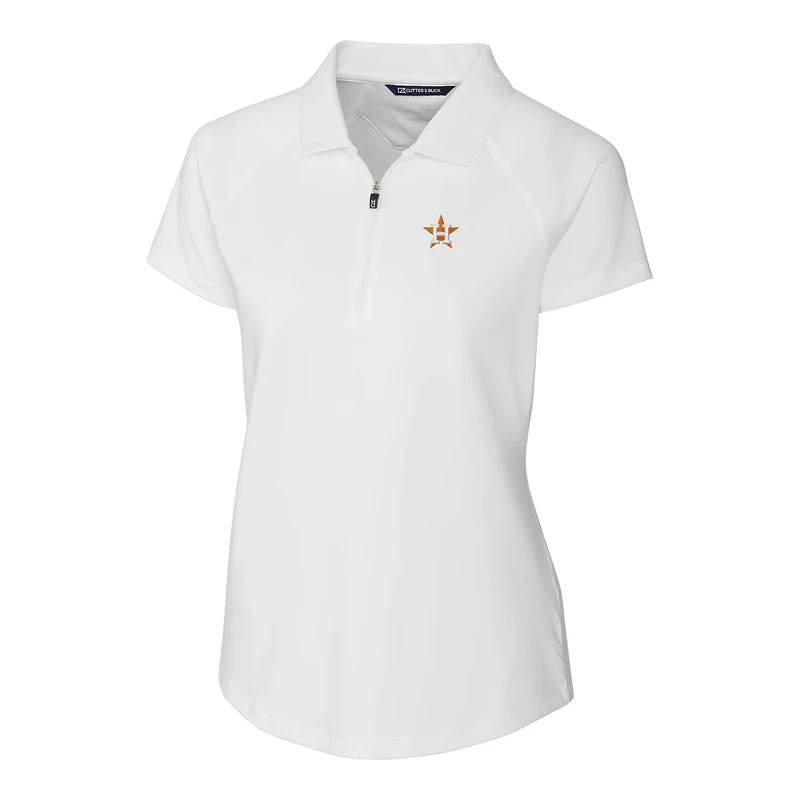 Women's Cutter & Buck White Houston Astros DryTec Forge Stretch Polo