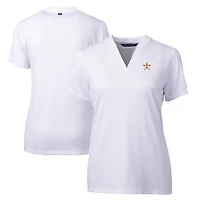 Haut à col en V extensible DryTec Forge pour femme, blanc, Cutter & Buck, Houston Astros
