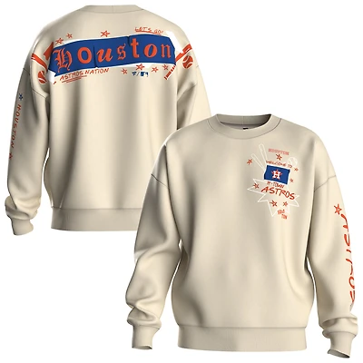 Women's Fanatics  Beige Houston Astros Graffiti Fleece Sweatshirt