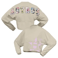 Women's Fanatics  Cream Houston Astros Floral Preppy Cropped Long Sleeve T-Shirt