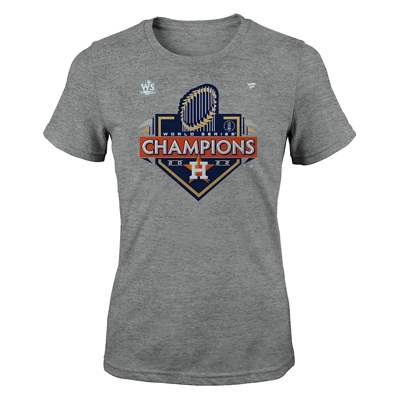 Women's Fanatics Heather Charcoal Houston Astros 2022 World Series Champions Locker Room T-Shirt