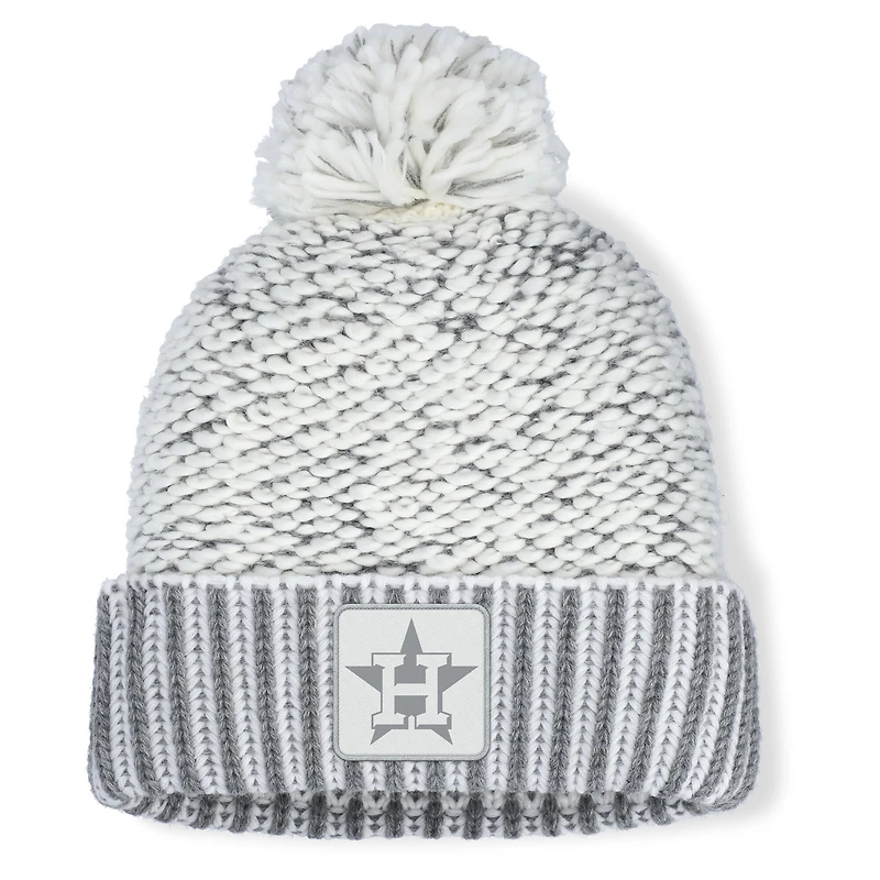 Pull à revers et pompon Fanatics gris chiné des Astros de Houston pour femme