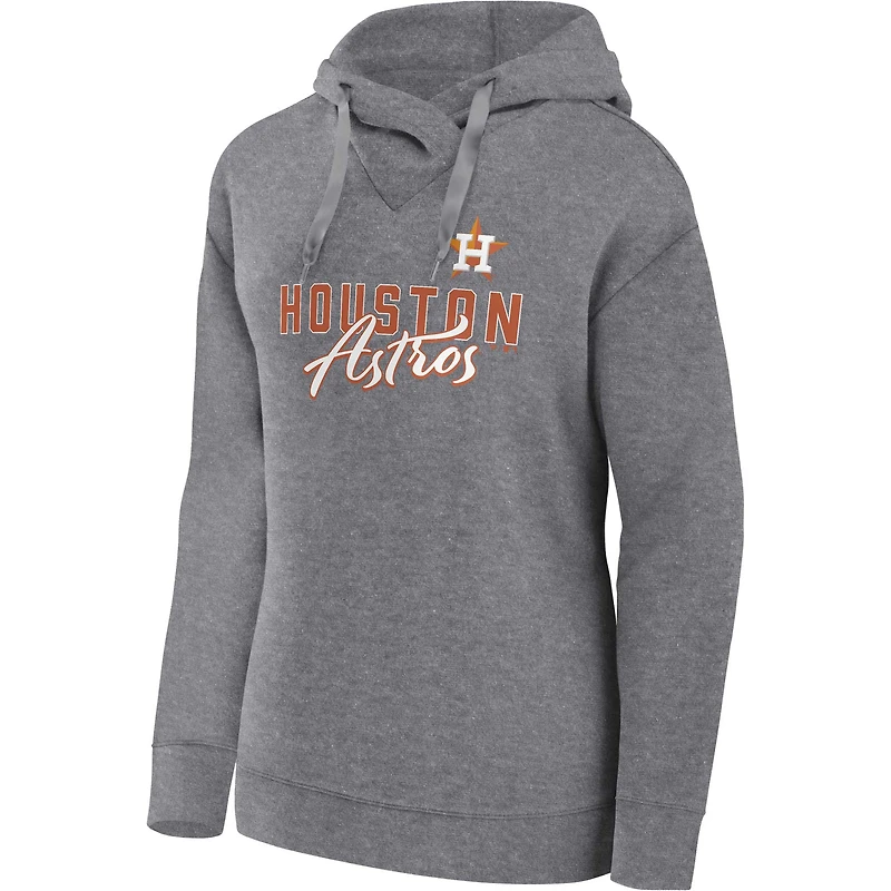 Sweat à capuche léger Fanatics Heather Grey Houston Astros Script Favorite pour femmes