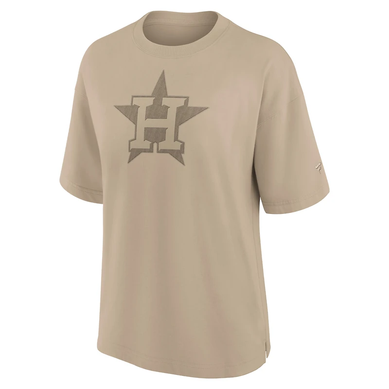 Women's Fanatics Khaki Houston Astros Oversized Elements T-Shirt
