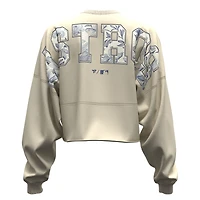 T-shirt court à manches longues Fanatics beige clair pour femme, motif floral Houston Astros Spirit