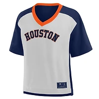 T-shirt surdimensionné à col en V pour femme Fanatics bleu marine/graphite Houston Astros Race To Win