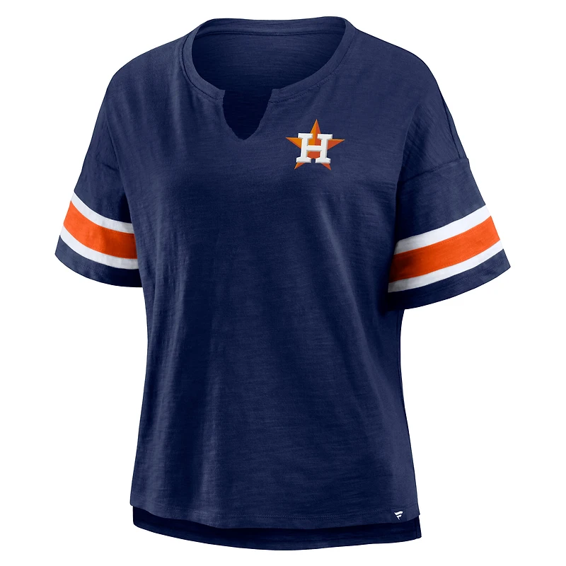 Women's Fanatics Navy Houston Astros Curl Route T-Shirt