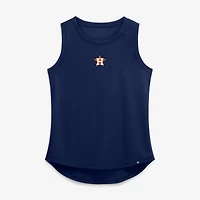 Women's Fanatics  Navy Houston Astros Draped Mesh Back Performance Tank Top