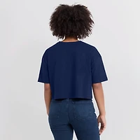 Women's Fanatics Navy Houston Astros Elements Super Soft Boxy Cropped T-Shirt
