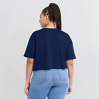 Women's Fanatics Navy Houston Astros Elements Super Soft Boxy Cropped T-Shirt