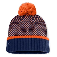 Women's Fanatics Navy Houston Astros Fundamental Jacquard Cuffed Knit Hat with Pom