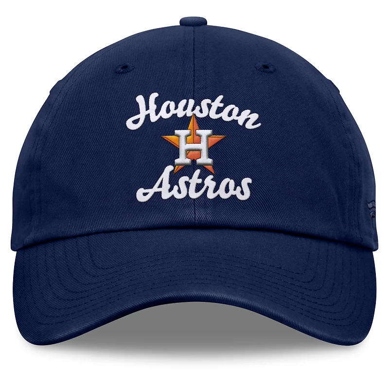 Women's Fanatics Navy Houston Astros Fundamental Script Logo Adjustable Hat