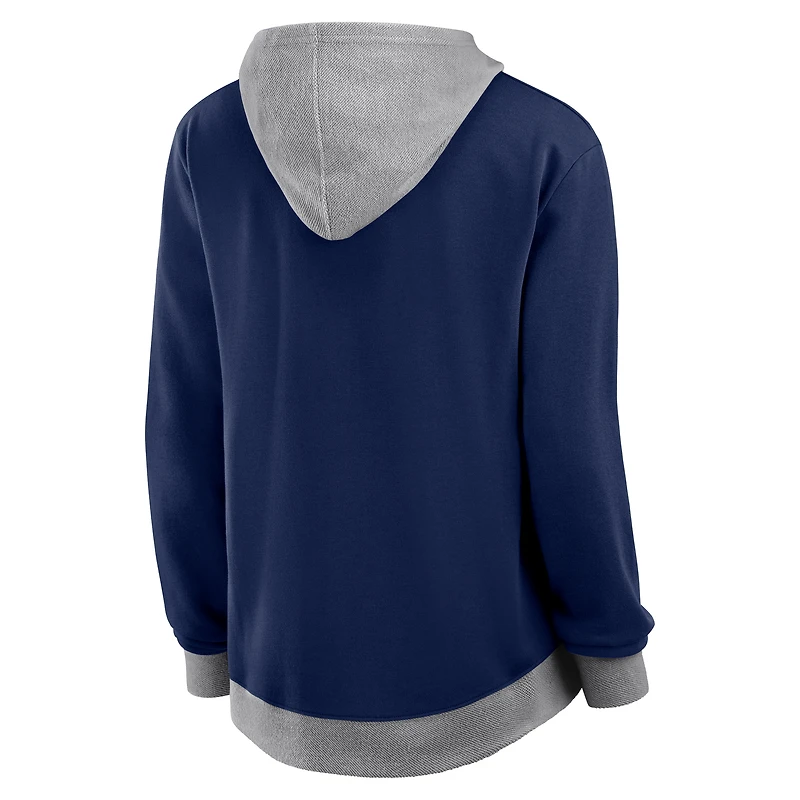 Sweat à capuche zippé en French Terry Hit It bleu marine pour femme de la collection Fanatics des Astros Houston