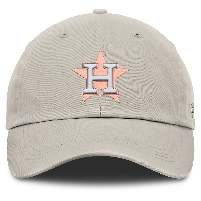Casquette ajustable en toile Fanatics Oatmeal Houston Astros Striker pour femmes