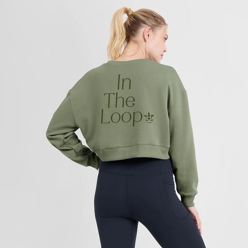 Sweat-shirt court Fanatics Olive Houston Astros Studio pour femme