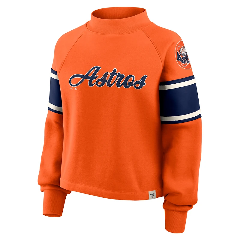 Sweat-shirt raglan surdimensionné orange des Astros de Houston Fanatics pour femme